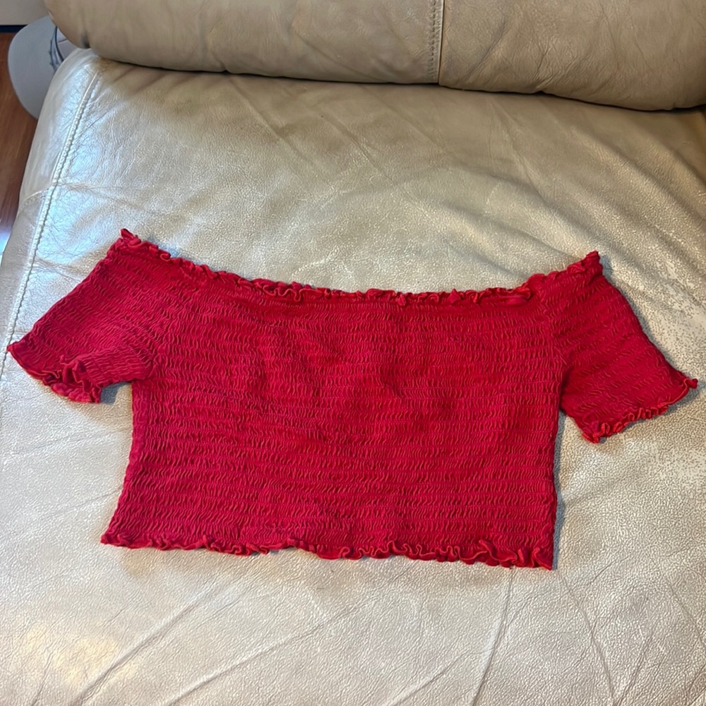 Red crop top